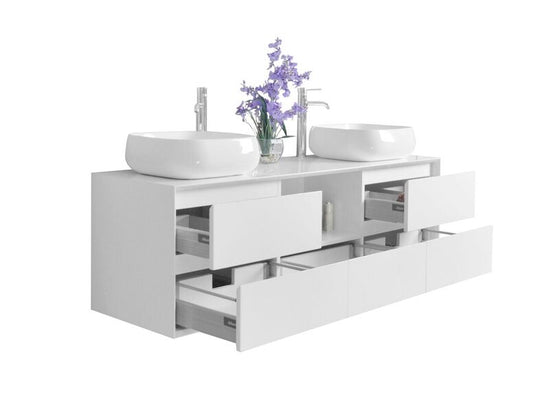 Ancerre Designs Catherine Bathroom Vanity With Solid Surface Top Cabinet Set Collection