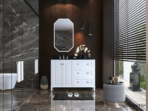 Ancerre Designs Hannah Bathroom Vanity With Sink And Black Quartz Top Cabinet Set