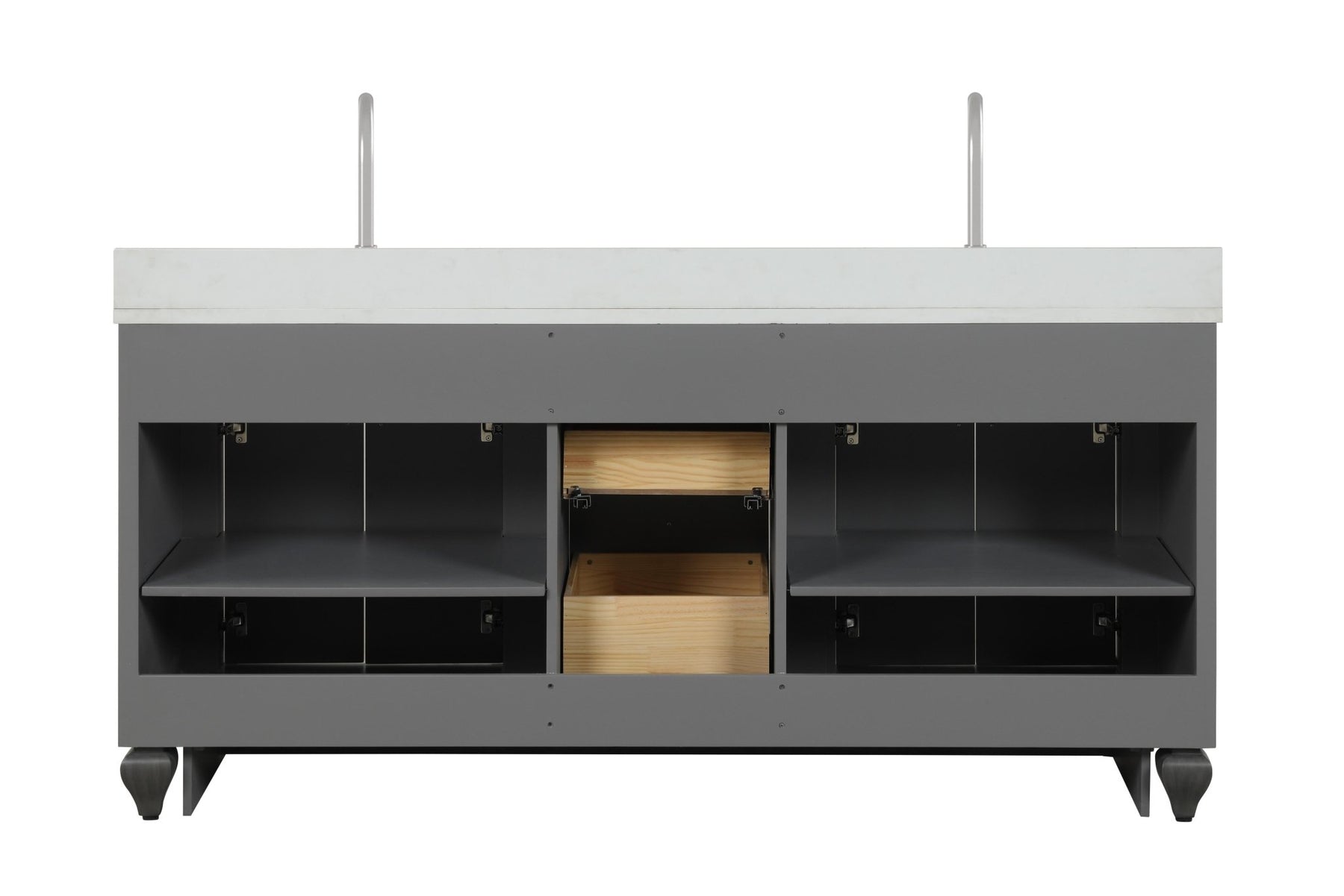 Design Element Winston 72" Double Sink Vanity with White Quartz Top