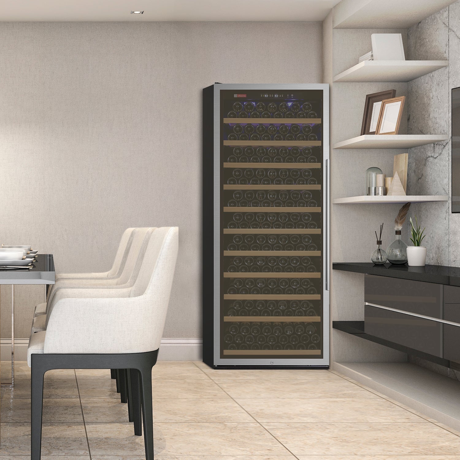 Allavino 32" Wide Vite II Tru-Vino 277 Bottle Single Zone Stainless Steel Left Hinge Wine Refrigerator AO YHWR305-1SL20