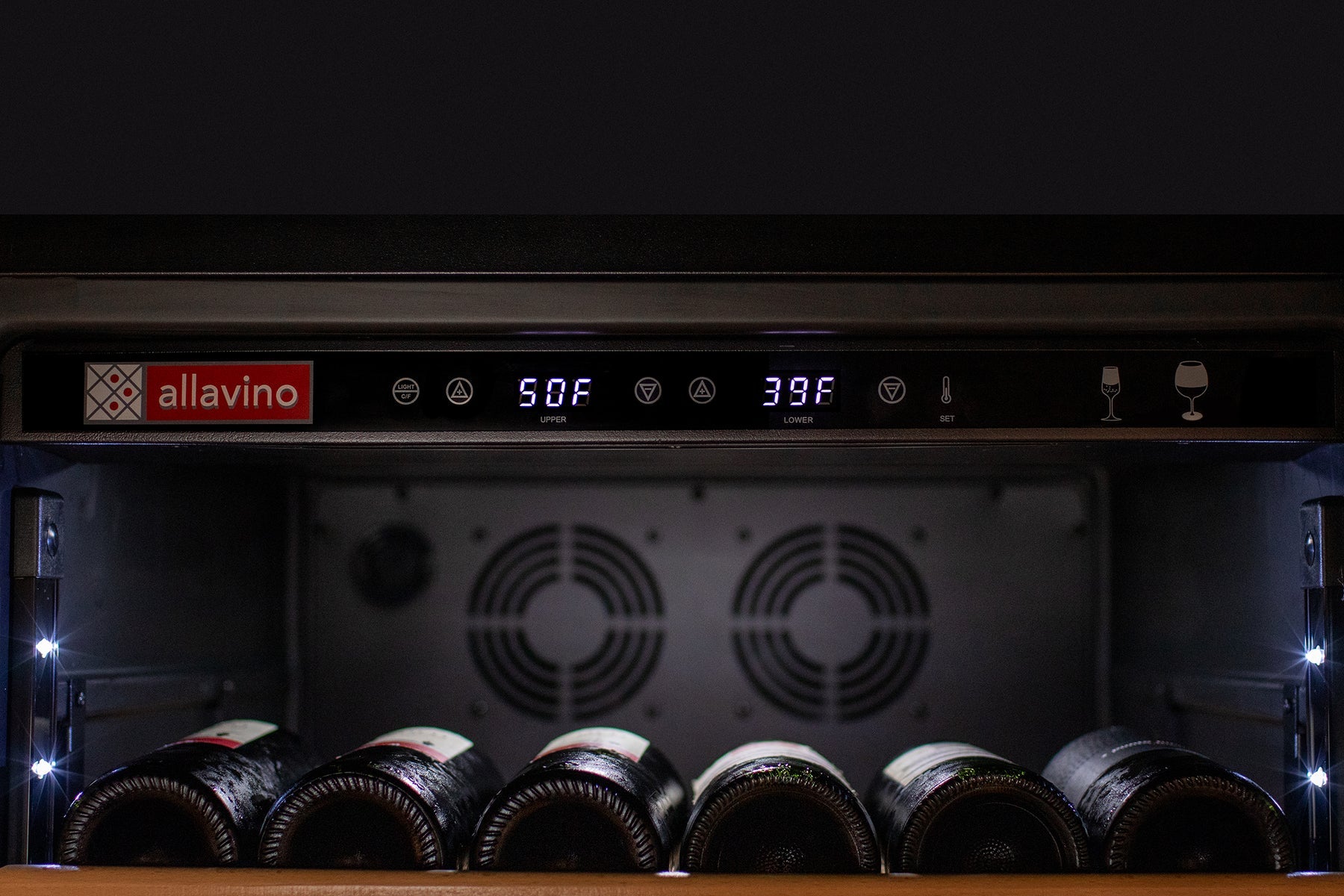 Allavino 76.5" Tall Black Wine Refrigerator with Two Refrigerated Drawers AO YHWR7724D-B