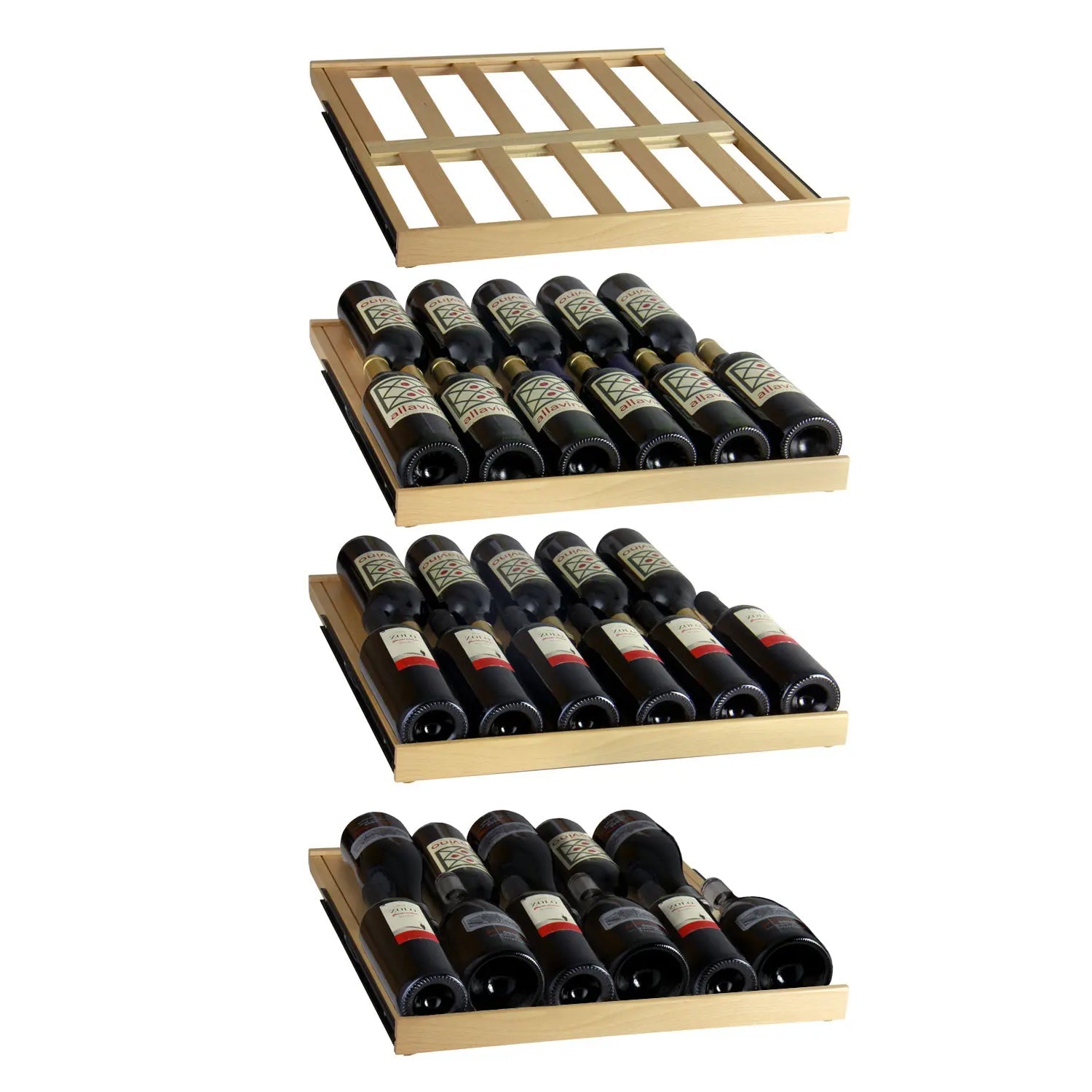 Allavino 76.5" Tall Black Wine Refrigerator with Two Refrigerated Drawers AO YHWR7724D-B