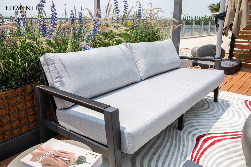 Elementi Outdoor Laguna Outdoor Aluminum 3-Seat Sofa with Sunbrella® Cushions (OS-2506T)