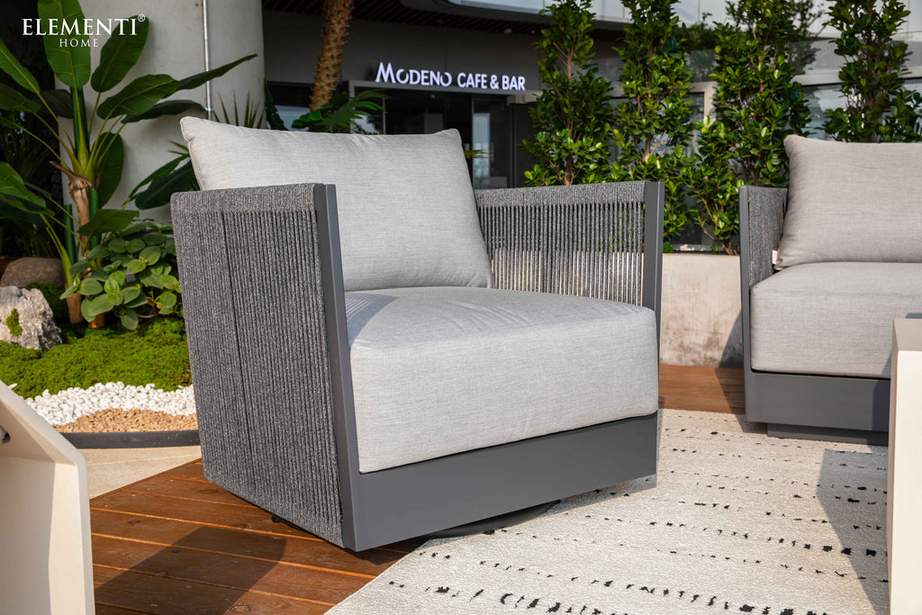 Elementi Outdoor Capri Outdoor Aluminum Swivel Chair with Sunbrella® Cushions (OS-2503W)