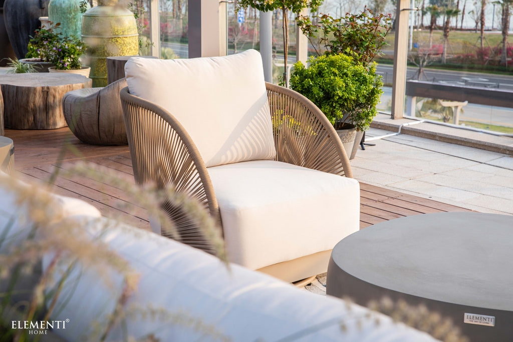 Elementi Outdoor Malibu Outdoor Aluminum Swivel Chair with Sunbrella® Cushions (OS-2502W)