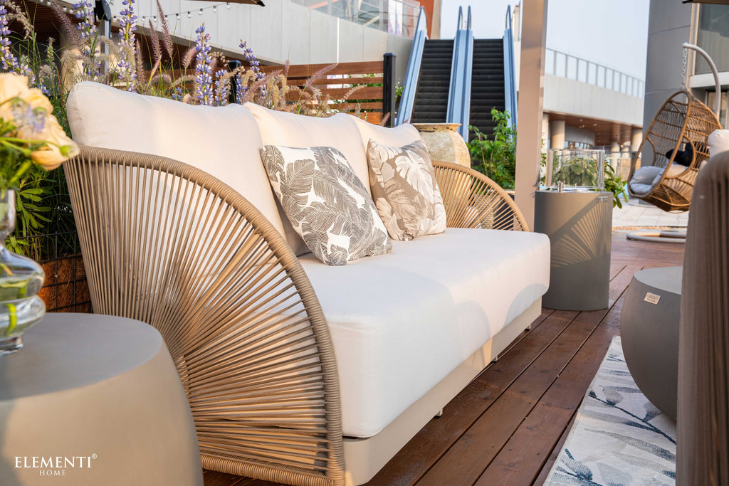 Elementi Outdoor Malibu Outdoor Aluminum 3-Seat Sofa with Sunbrella® Cushions (OS-2502T)