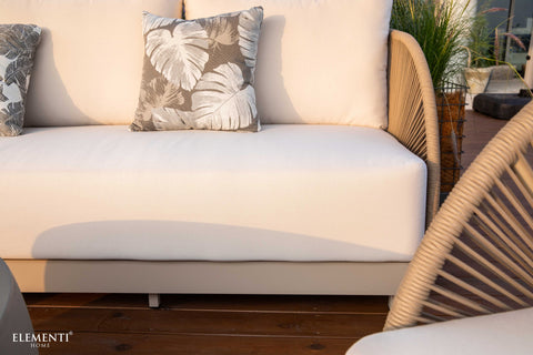 Elementi Outdoor Malibu Outdoor Aluminum 3-Seat Sofa with Sunbrella® Cushions (OS-2502T)