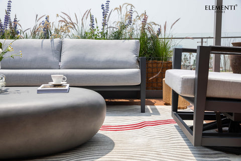 Elementi Outdoor Laguna Outdoor Aluminum 3-Seat Sofa with Sunbrella® Cushions (OS-2506T)