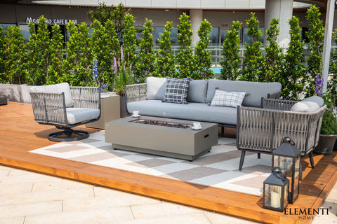 Elementi Outdoor Milano Outdoor Aluminum 3-Seat Sofa with Sunbrella® Cushions (OS-2504T)