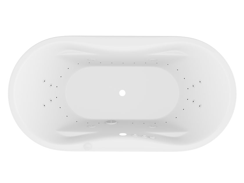 Anzzi Lori Series 71 in. L x 36 in. W Acrylic Freestanding Air Bathtub with Center Drain in White