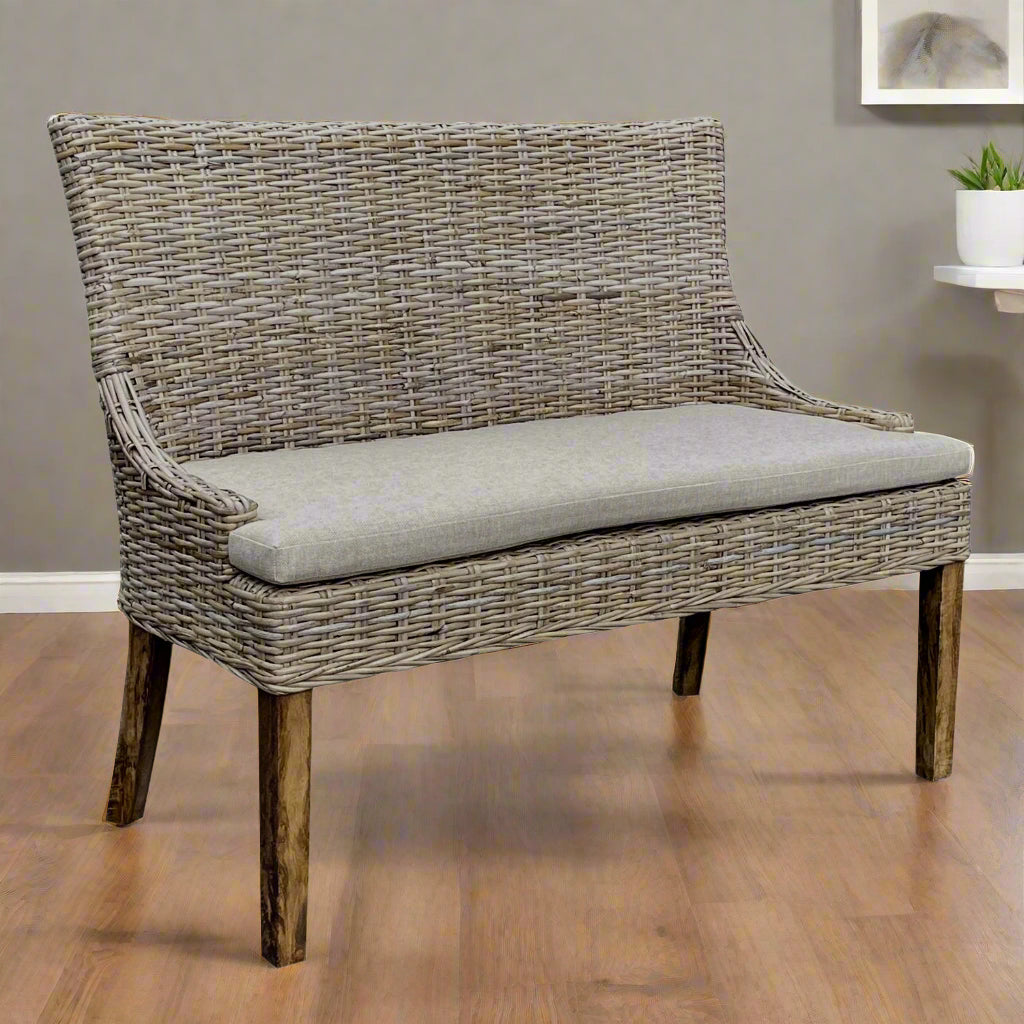 Padmas Alfresco Dining Settee – Sand Fabric or White Fabric ALF23-KUBU-SND
