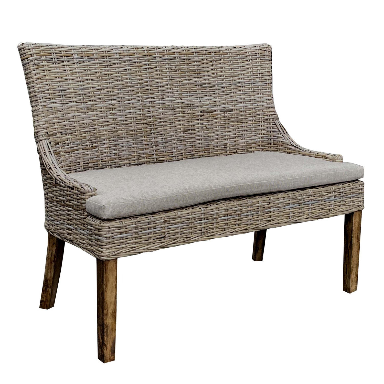 Padmas Alfresco Dining Settee – Sand Fabric or White Fabric ALF23-KUBU-SND
