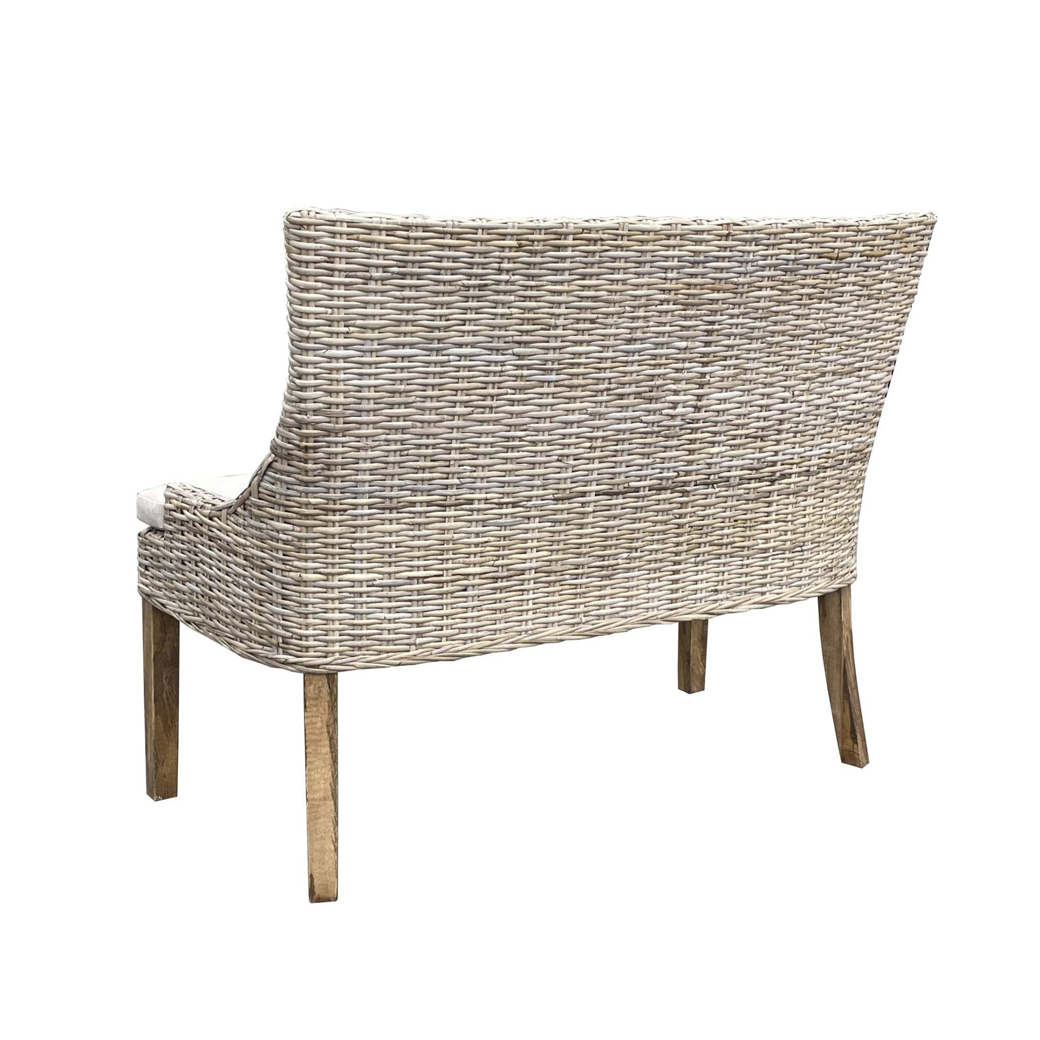 Padmas Alfresco Dining Settee – Sand Fabric or White Fabric ALF23-KUBU-SND