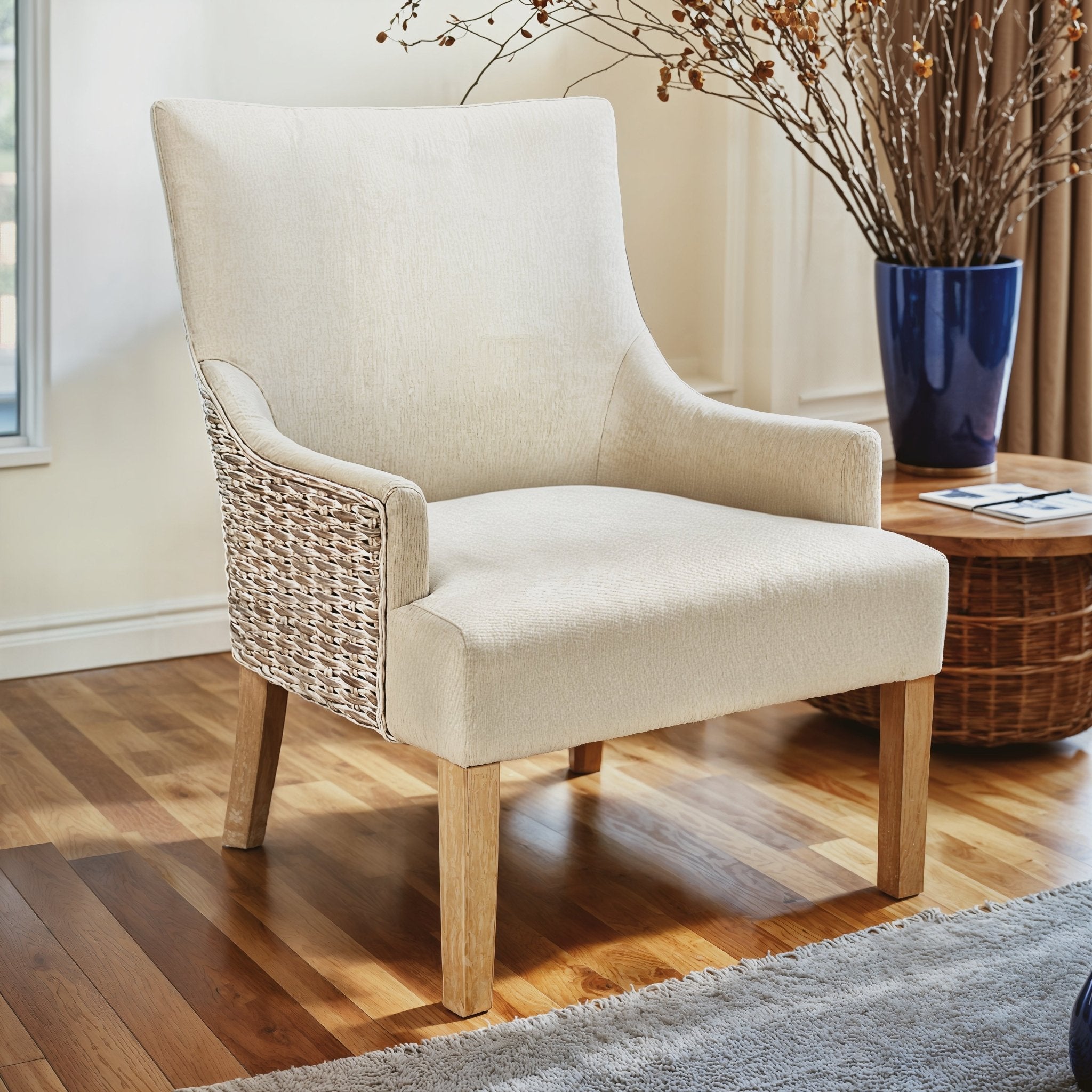 Padmas Alfresco Lounge Chair - Whitewash - Sand ALF01R-UPH-WHW-SND