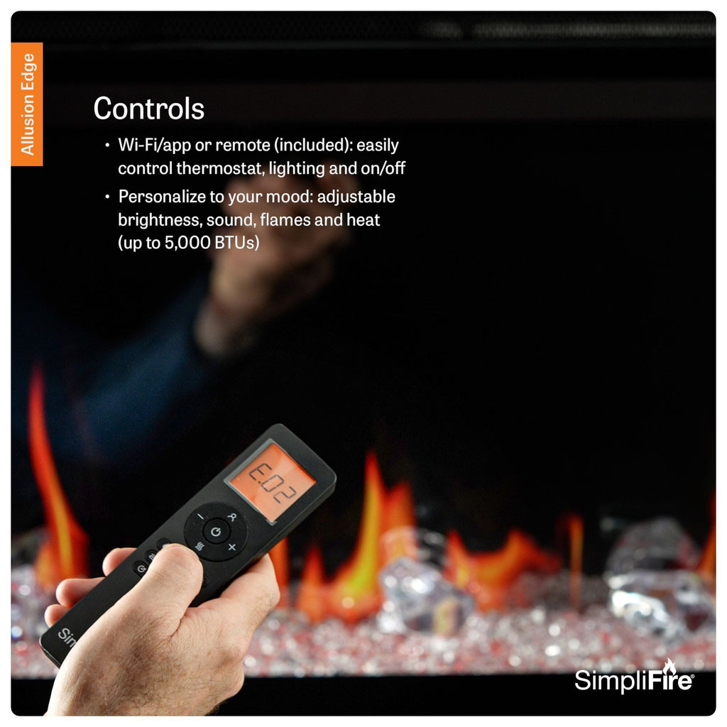 SimpliFire 100-in Allusion Edge Virtual LCD Linear Electric Fireplace SF-ALLE100