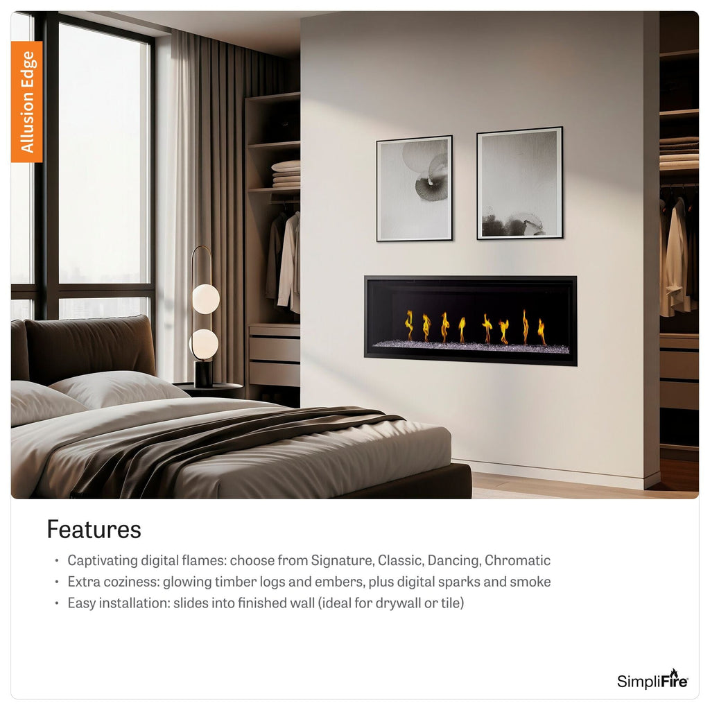 SimpliFire 50-in Allusion Edge Virtual LCD Linear Electric Fireplace  SF-ALLE50