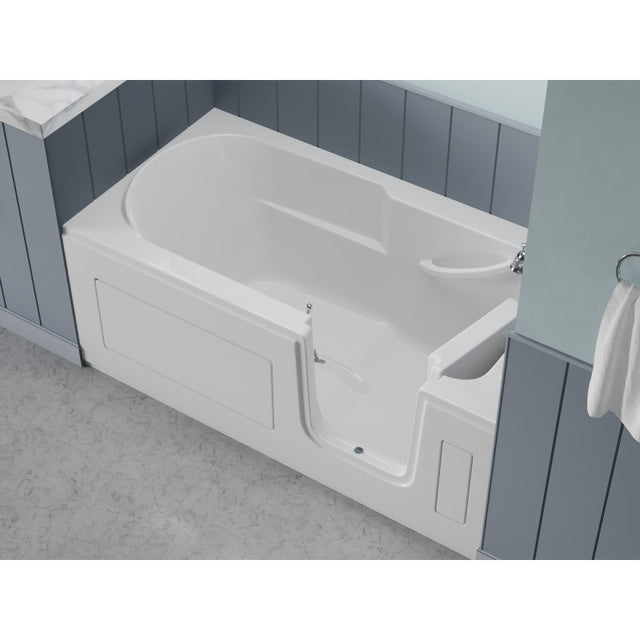 ANZZI 30 in. x 60 in. Right Drain Step-In Walk-In Soaking Tub with Low Entry Threshold in White AMZ3060SIRWS