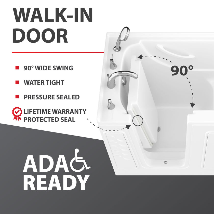 ANZZI Compact Therapeutic Walk-In Tub with Dual Hydrotherapy AZ2739RWA