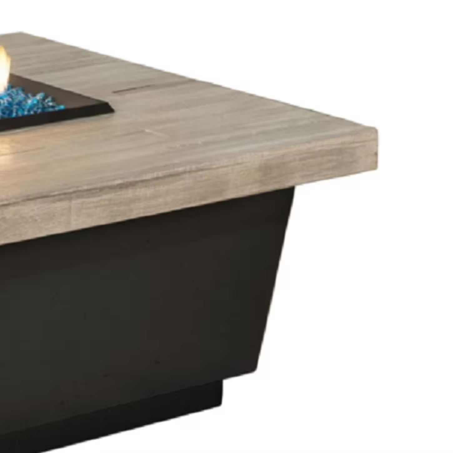 American Fyre Designs Contempo LP Select 52 Inch Rectangular GFRC Propane Fire Pit Table in Silver Pine 785-BA-SP-M4PC