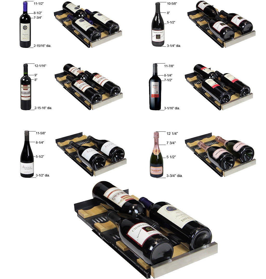 Allavino Reserva Series 36 Bottle Dual Zone Wine Refrigerator with Stainless Steel French Doors AO VSW3634FD-2S
