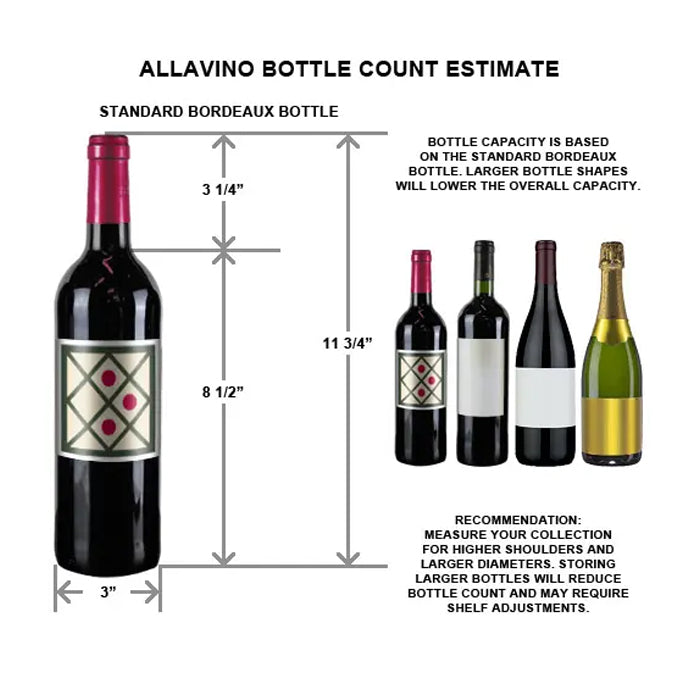 Allavino 32" Wide Vite II Tru-Vino 277 Bottle Single Zone Black Right Hinge Wine Refrigerator