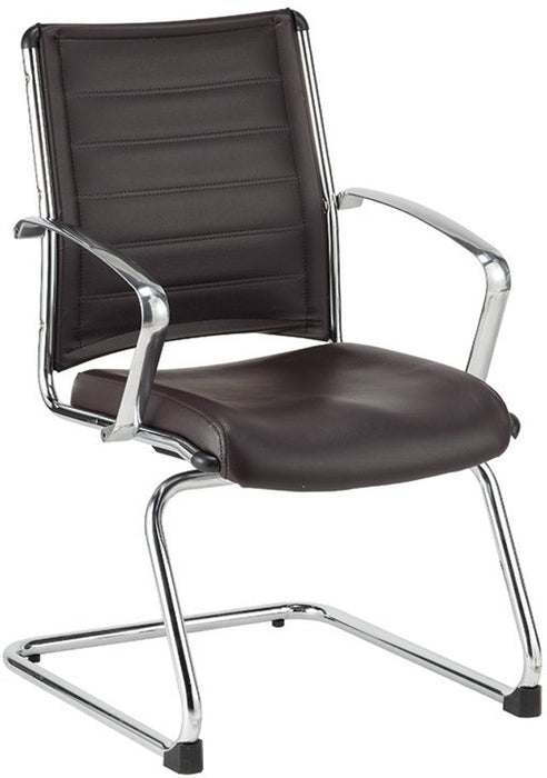 EuroTech Europa Leather Polished Aluminum Guest Chair EUR-LE833