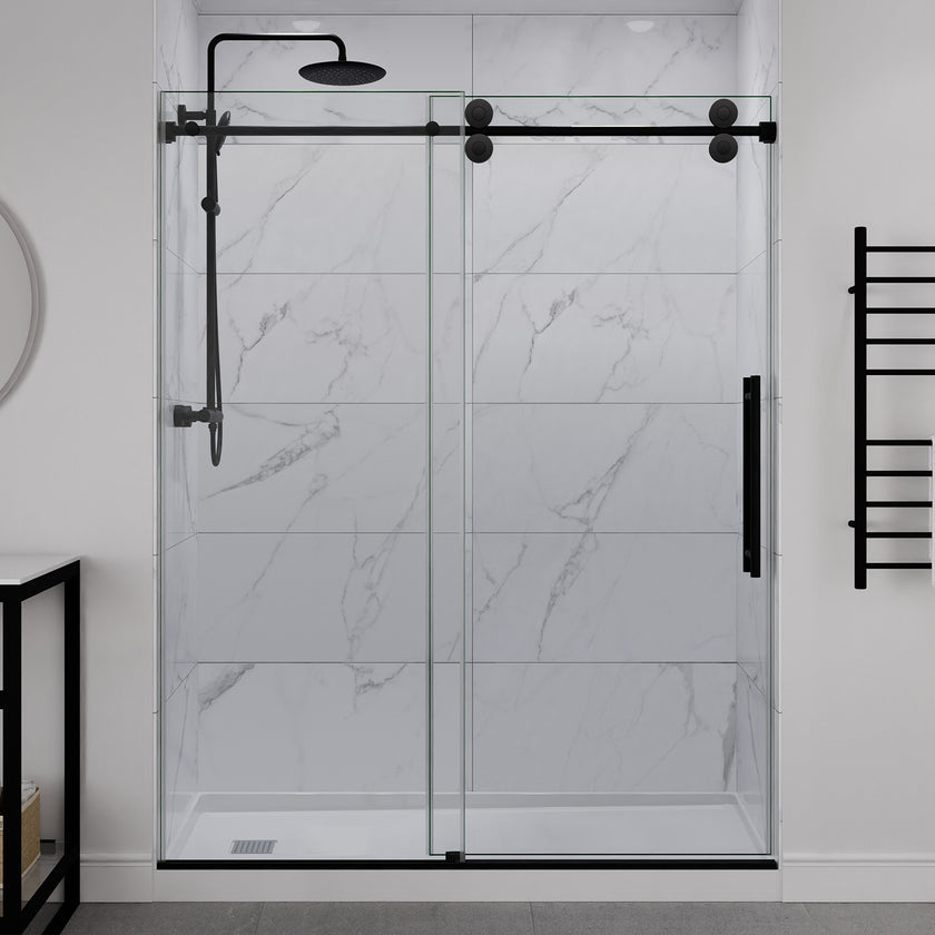ANZZI 60" x 76" Frameless Sliding Shower Door SD-FRLS06102MB