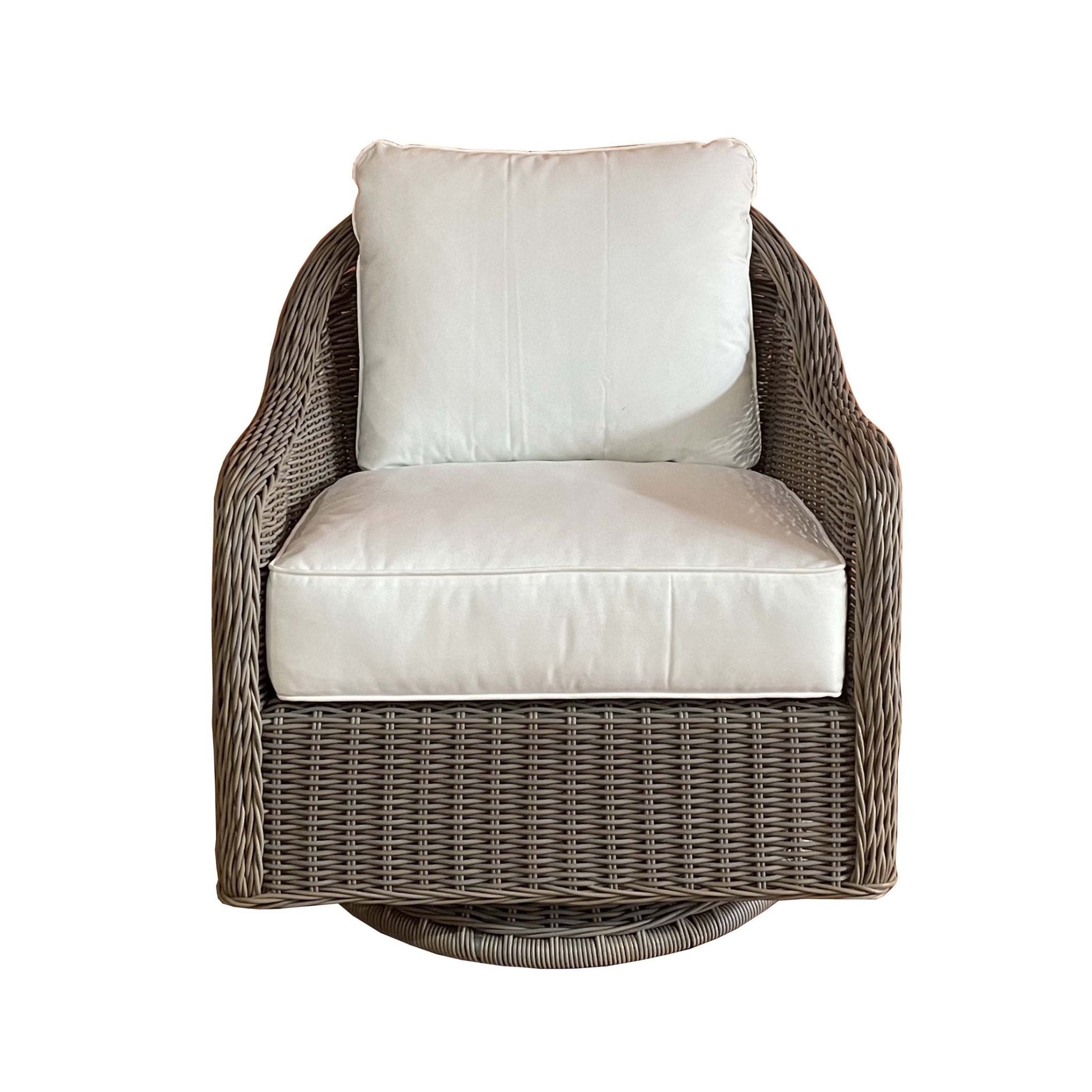 Padmas Capri Outdoor Swivel Rocking Chair - White Fabric OL-CAP28R