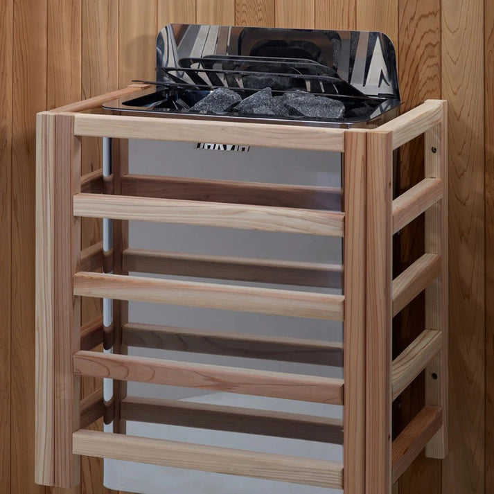 Golden Designs Engelberg 6-Person Indoor Sauna & Harvia Traditional Electric Heater Kit | GDI-7060-01