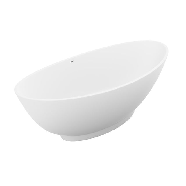 Anzzi Ala Series 74 in. x 34 in. Flat Bottom Solid Surface Freestanding Soaking Bathtub FT-AZ508
