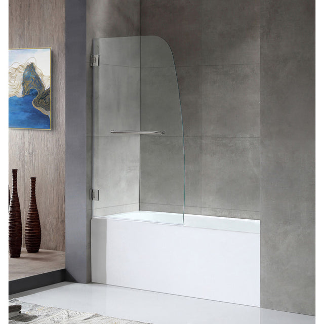 ANZZI 5 ft. Acrylic Rectangle Tub With 34 in. by 58 in. Frameless Hinged Tub Door SD1001BN-3260L