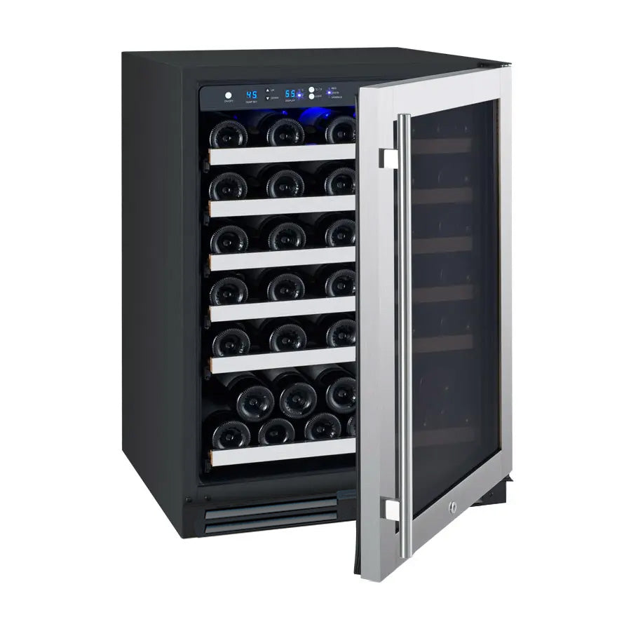 Allavino FlexCount Series 56 Bottle Single Zone Undercounter Wine Refrigerator with Stainless Steel Door - Right Hinge AO VSWR56-1SR20