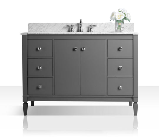Ancerre Designs Kayleigh Bathroom Vanity With Sink And Carrara White Marble Top Cabinet Set