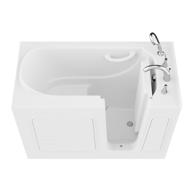 ANZZI 26 in. x 53 in. Right Drain Quick Fill Walk-In Soaking Tub in White AMZ2653RWS