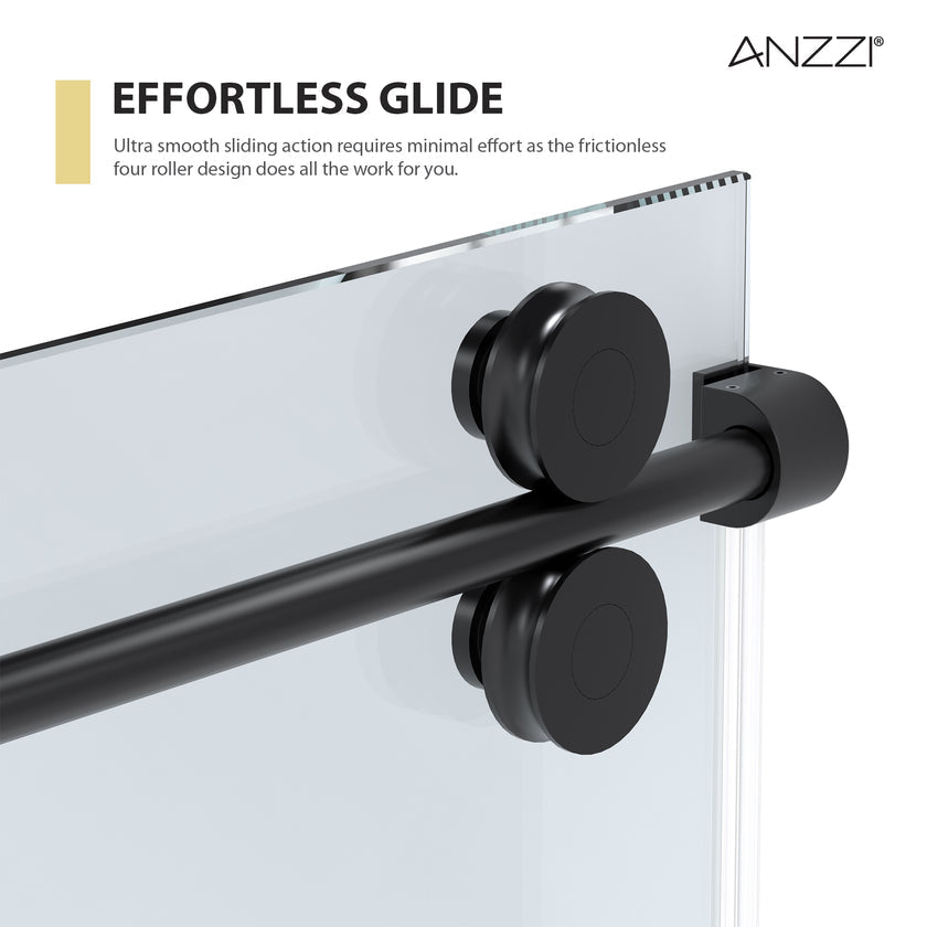 ANZZI 60" x 76" Frameless Sliding Shower Door SD-FRLS06102MB