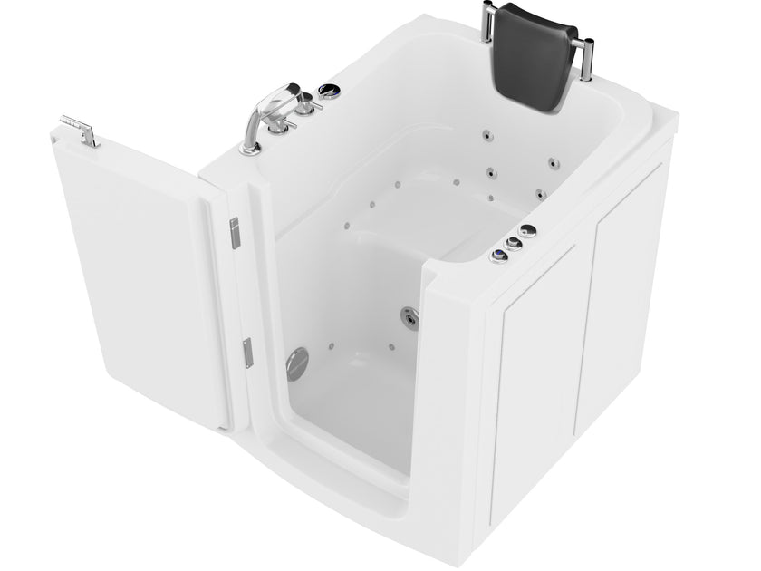 ANZZI Coupe Series 32" x 37" Compact Therapeutic Walk-In Tub with Dual Hydrotherapy AZ3238RWA