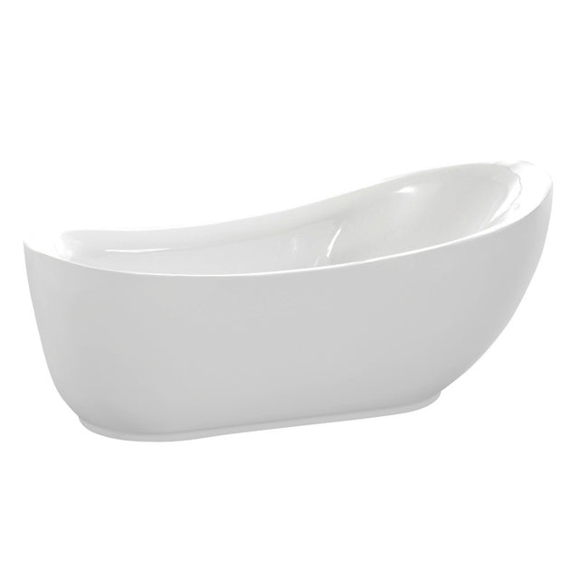 Anzzi Talyah Series 71 in. x 35 in. Flat Bottom Acrylic Freestanding Soaking Bathtub FT-AZ090