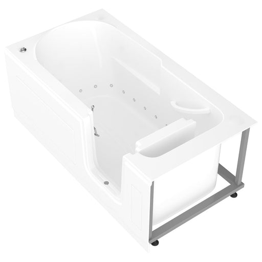 MediTub Step-In 30x60-inch Right Drain White Air Jetted Step-In Bathtub