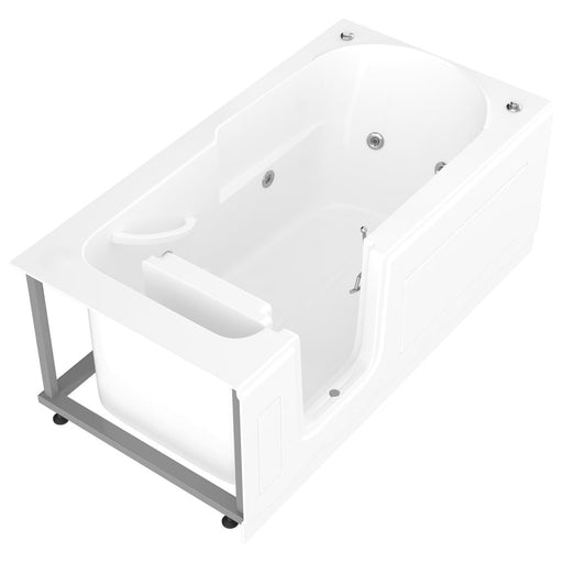 MediTub Step-In 30x60-inch Left Drain White Whirlpool Jetted Step-In Bathtub
