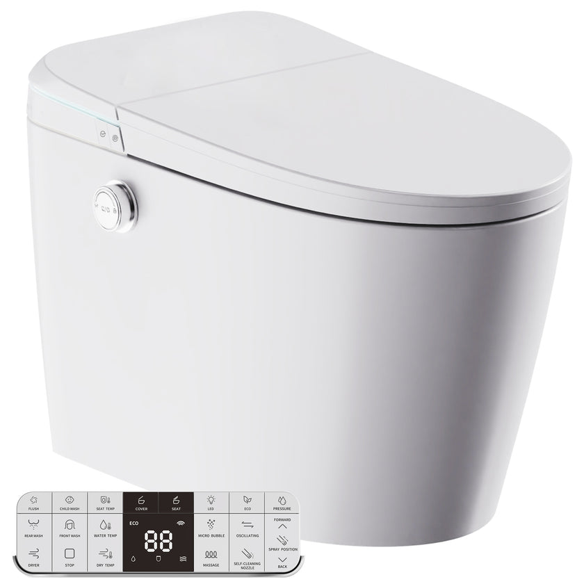 Anzzi ENVO Dia Series 1.28 GPF 1-piece Auto Open Smart Bidet Toilet TL-AZ19TWH