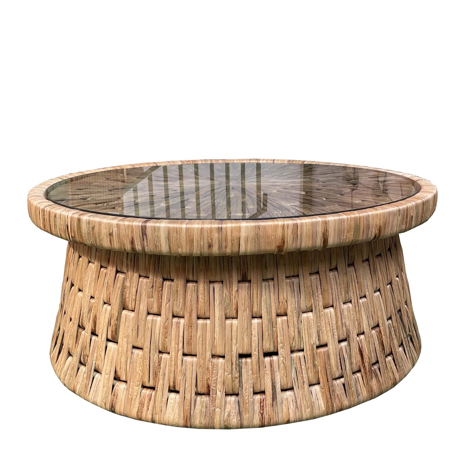 Padmas Drum Coffee Table With Glass DRM05﻿