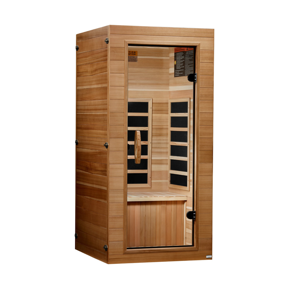 Golden Designs New 2026 Model*** Dynamic 1 Person (Compact) Ultra Low EMF FAR Infrared Sauna (DYN-1201-01 Elite)