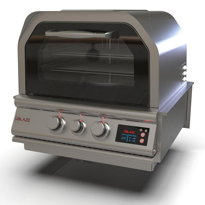 Blaze 26-Inch Countertop Propane Outdoor Pizza Oven W/ Rotisserie & Countertop Sleeve - BLZ-26-PZOVN-LP