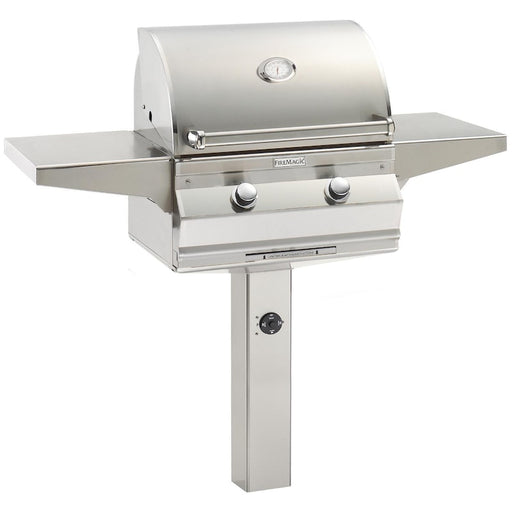 Fire Magic Choice C430S 24-Inch Propane Gas Grill With Analog Thermometer On In-Ground Post - C430S-RT1P-G6