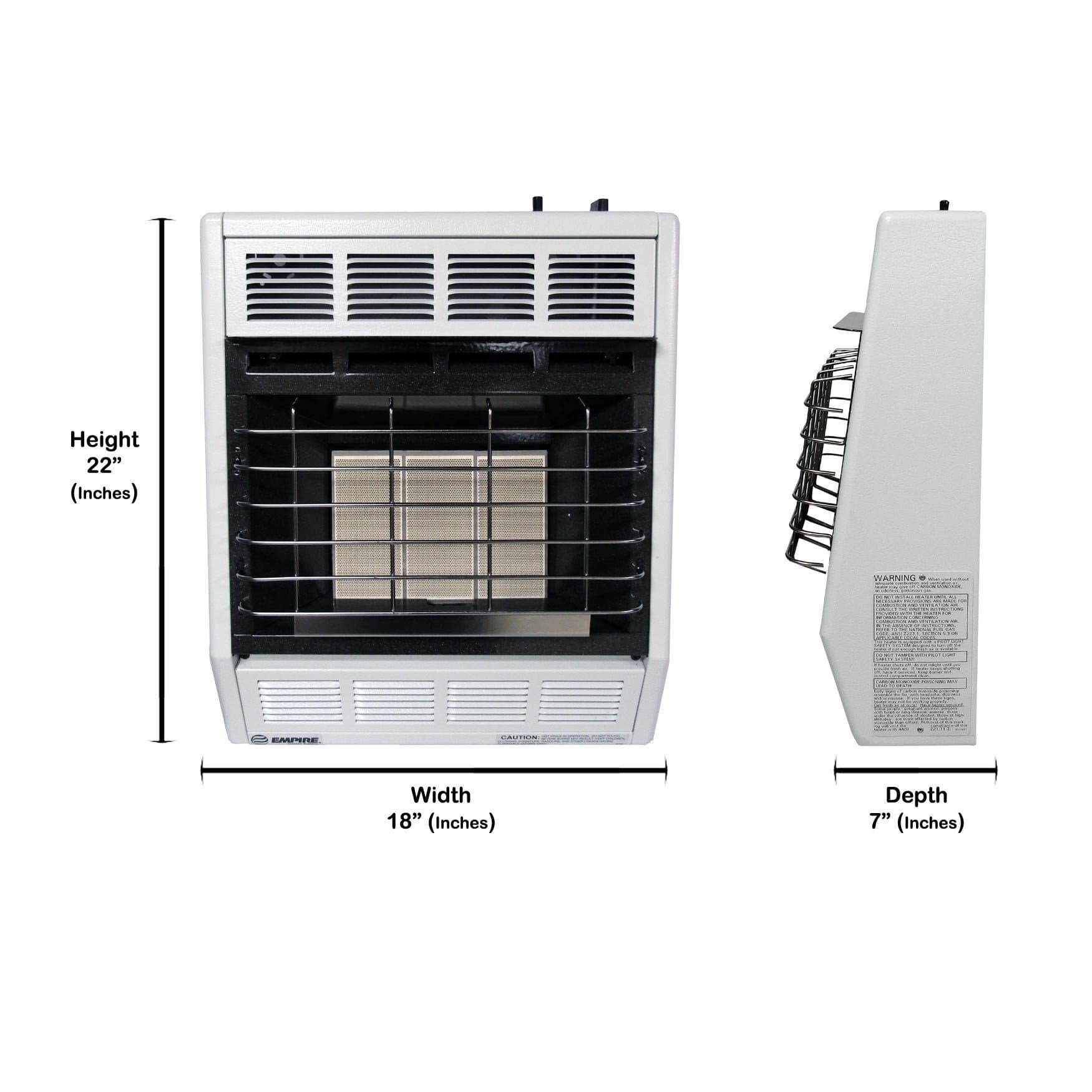 Empire Vent-Free Infrared 18000 BTU Heater SR18W