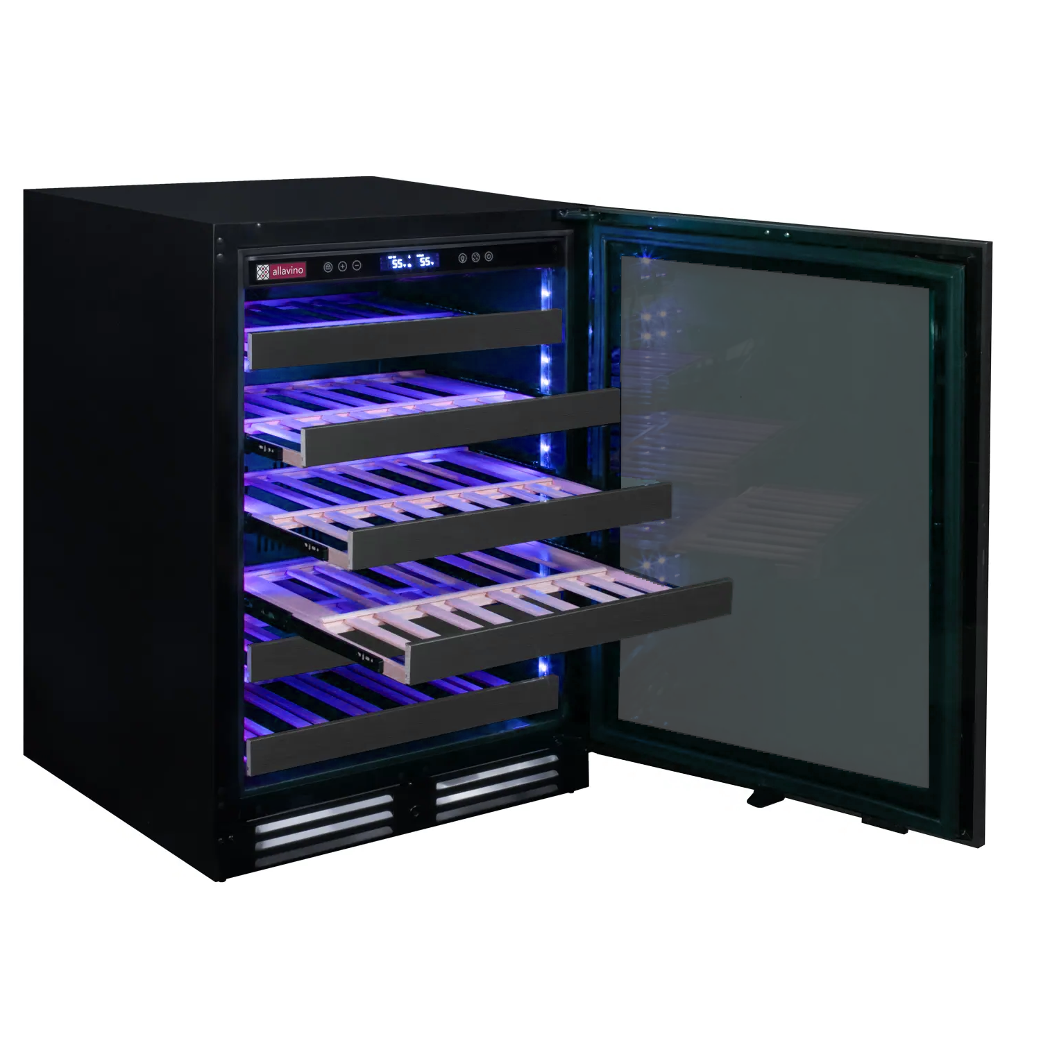 Allavino Reserva Series 50 Bottle Single Zone Built-in Luxury Wine Refrigerator with Black Stainless Steel Door - Right Hinge AO BDW5034S-1BSR