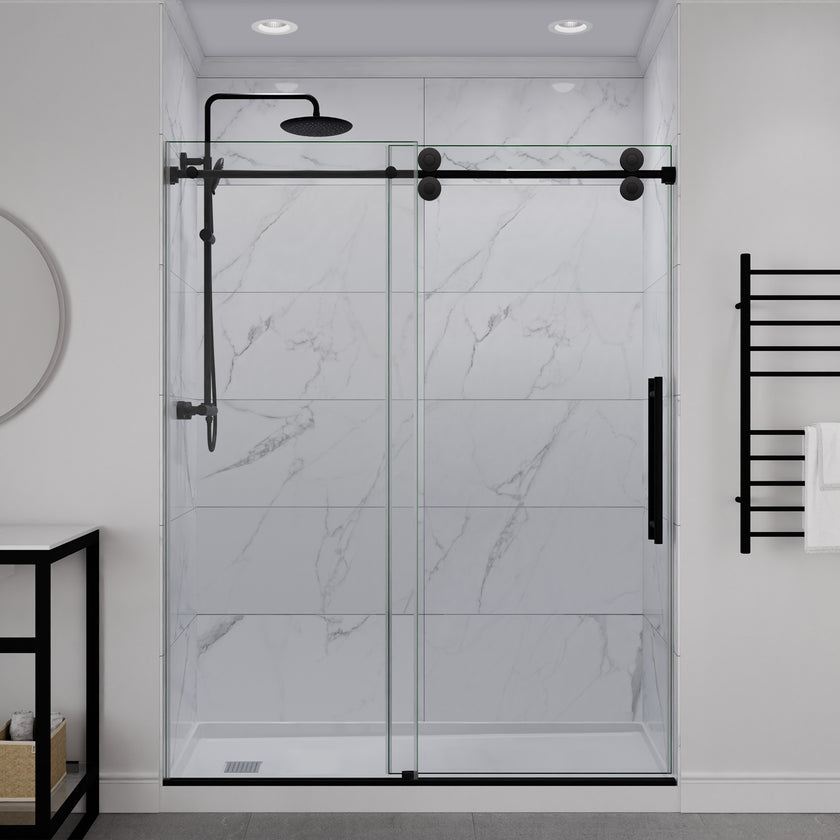 ANZZI 60" x 76" Frameless Sliding Shower Door SD-FRLS06102MB