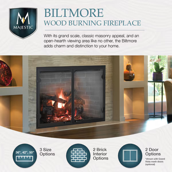 Majestic Biltmore Wood Burning Fireplace M35600038