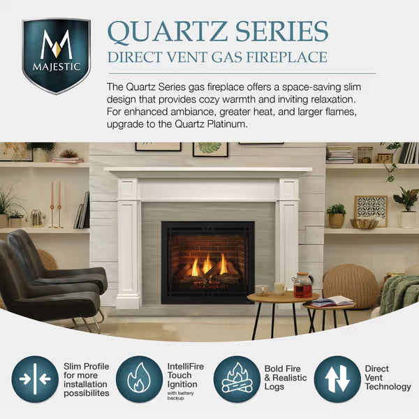 Majestic Quartz Direct Vent Gas Fireplace - 32" M37101655