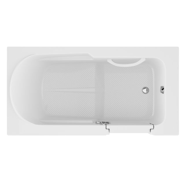 ANZZI 30 in. x 60 in. Right Drain Step-In Walk-In Soaking Tub with Low Entry Threshold in White AMZ3060SIRWS